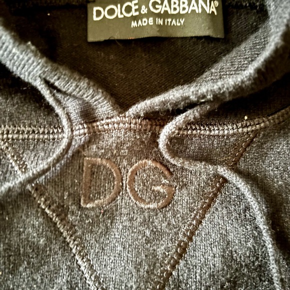 Dolce & Gabbana Black Cashmere Knit Hoodie DG Logo Made in Italy - Medium - Picture 3 of 9